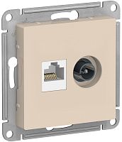 Розетка RJ45+TV Оконечная без рамки Systeme Electric AtlasDesign 2-м. бежевый картинка